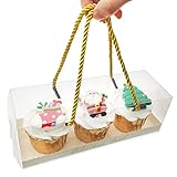LASOA Valentine's Day Clear Favor Box Treat Box Gable box with Cardboard, Pastry Cookies Candy Boxes...