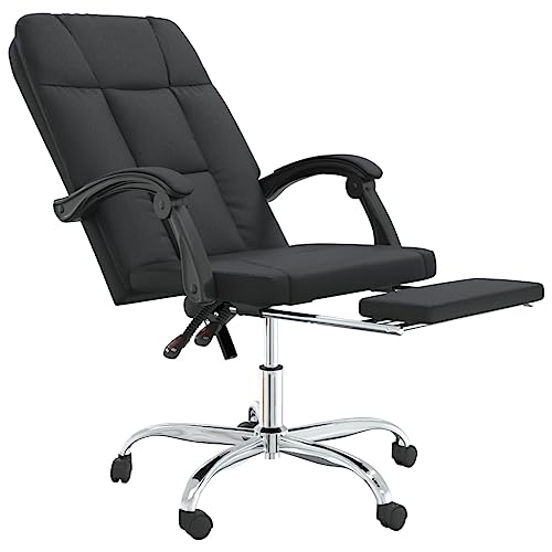Chaise de bureau allongée en cuir synthétique noir réglable