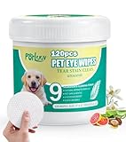 PorLuuv Hypoallergenic Eye Wipes for Dogs & Cats – Gentle Dog Eye Wipes Cleaner with 9X Cleaning Power, Natural Dog Fece Wipes Gently Remove Tear Stains, Crust, Discharge & Debrist, 120Pcs, Unscent