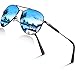 DADA-PRO Sonnenbrille Herren Polarisiert Pilotenbrille Damen Metallrahmen Retro Fliegerbrille UV400 Schutz Polarized Sunglasses Men Women (Blaue Gl&auml;ser Verspiegelt)