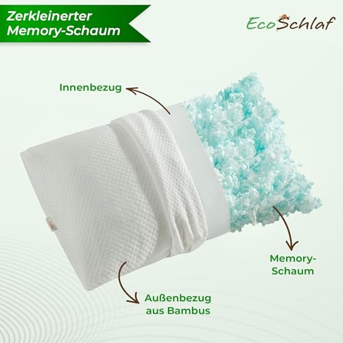 EcoSchlaf® Airflow Kopfkissen – Orthopädisches Kissen – Seitenschläferkissen Nackenkissen aus Memory Foam – Ergonomisches Nackenstützkissen – Nackenschmerzen – Seitenschläfer Pillow – Schlafkissen