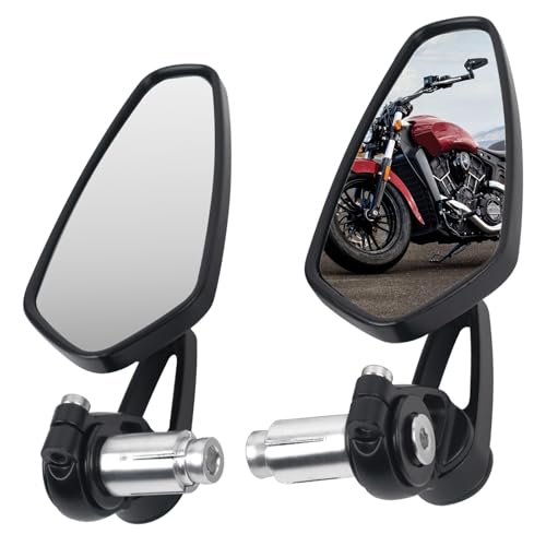 Motorcycle mirrors - 7/8 (22mm) Bar End Mirrors Adjustable Handlebar Rear View Mirrors Compatible With Honda Grom MSX125 CB500F Kawasaki Z125 pro Z650 Z750 Z800 Z900 ER6N ER6F Suzuki SV650 GSX-S750
