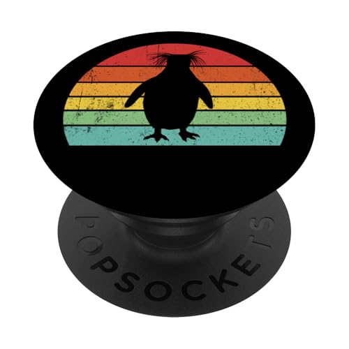 Mens & Womens Retro Vintage Sunset Macaroni Penguin Lover PopSockets PopGrip Adhésif