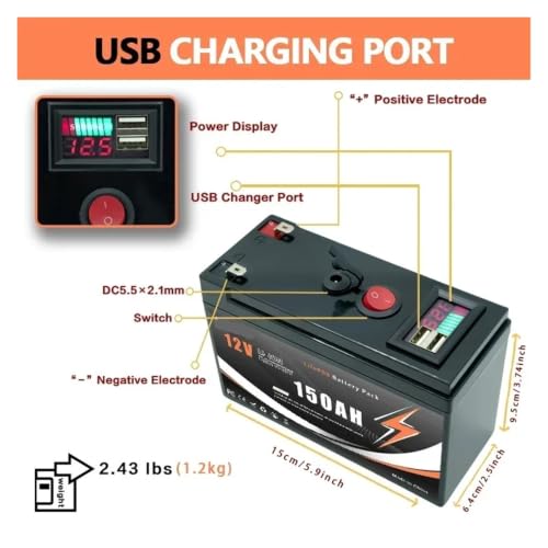 Batterie LiFePO4 12V 60Ah avec BMS intégré pour panneau solaire - 4