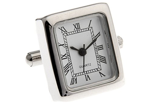 MRCUFF Real Working Watch Pair Cufflinks in a Presentation Gift Box & Polishing Cloth