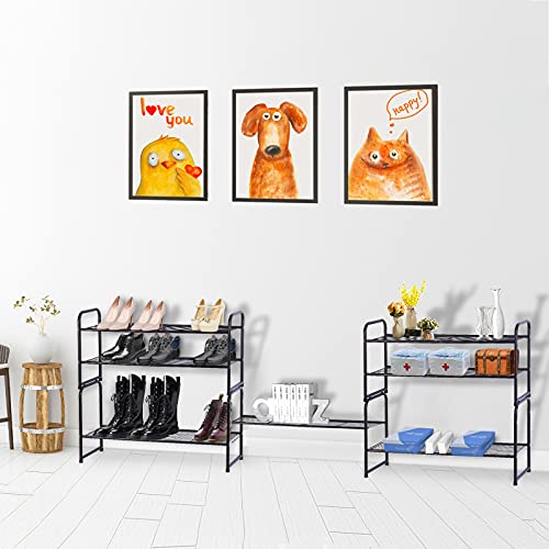 Sufauy 2-Tier Shoe Rack, Stackable Shoe Shelf Storage Organizer For Entryway Closet, Extra Large Capacity, Wire Grid, Bronze #TOP6
