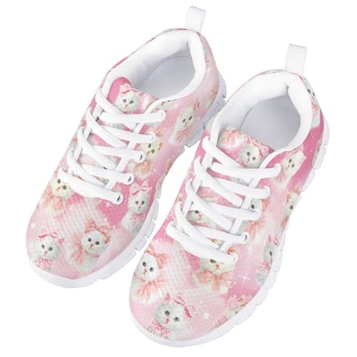 Forchrinse Girls Tennis Shoes Lightweight Lace-up Running Walking Sneakers for Little Kid/Big Kid2
