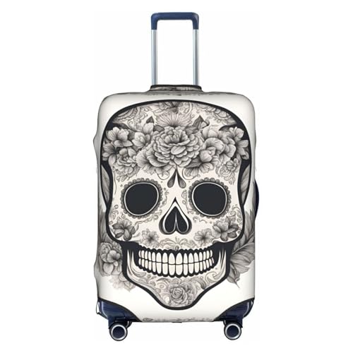 Mexican Skull Print Travel Elastic Suitcase Luggage Baggage Cover Protector, Washable And Anti-Scratch