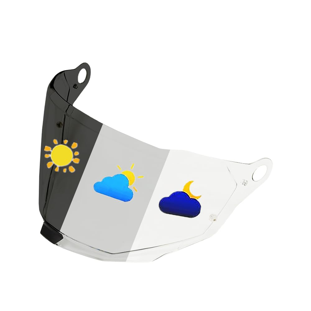 MX701 Helmet Visor for Explorer .Helmet Shield Compatible with LS2 Explorer MX701 (Photochromic Clear/Deep Black)