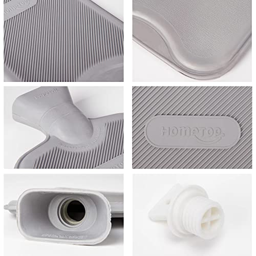 Hometop Premium Classic Rubber Hot Or Cold Water Bottle With Cute Stuffed Animal Cover (2 Liter, Gray) #TOP2