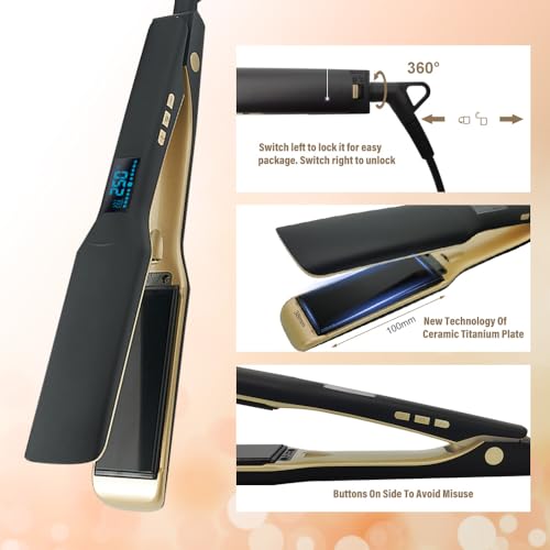 Professional-Salon-model-hair-straightener-Infrared-technology-Nano-Titanium-flat-iron-for-shiny-and-ultra-smooth-hair-Adjustable-heat-settings-range-from-170-to-450Suitable-for-all-types-of-hair