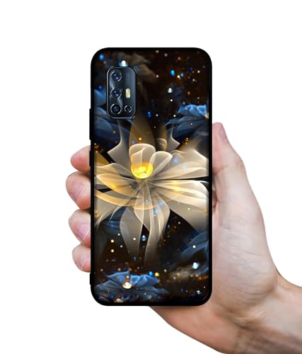 Image of Art Flower Design Premium 2D Printed Metal Back Case Cover for Vivo V17 4G / V19 Neo 4G