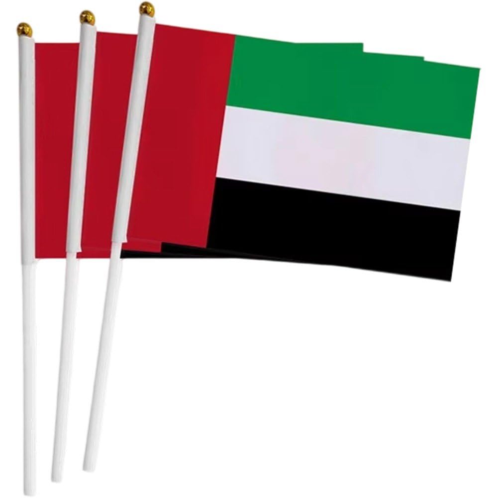 Baokuan As Shown 50 Pack Hand Held Small Mini Flag Uae Emirati Stick Flag Round National Country Flags,Party Decorations Supplies For Parades,Festival Events