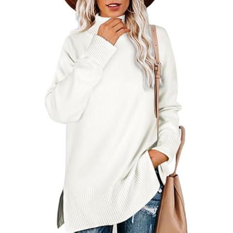 Aokosor Women's Turtle Neck Ribbed Jumper Cover