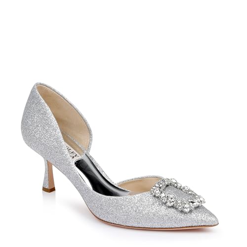 Image of Badgley Mischka Women's Fabia II Kitten Heels with Crystal Buckle