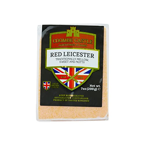 Food-United RED LEICESTER Käse 200g Stk. von Coombe-Castle english Leicestershire cheese Cheddar Alternative englischer Hartkäse passt zu Gratin Burger Nüssen Käseplatte Fondue Wein Pflaumen (1)