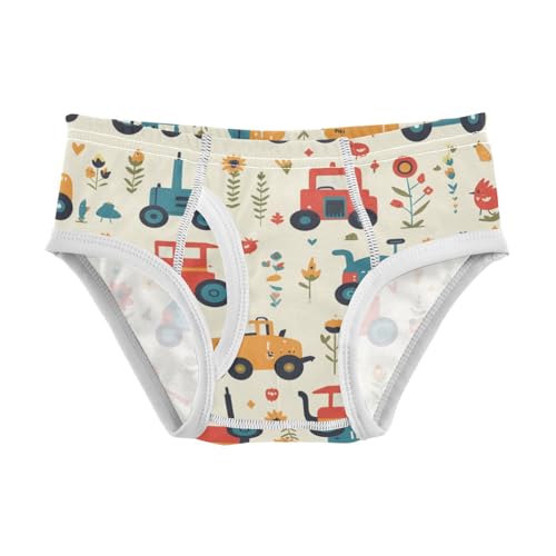 Red Old Wheeled Tractors Baby Boys Cotton Kids Underwear Cute Undies