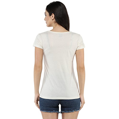 Image of Modeve Women Printed Cotton Blend Half Sleeve Round Neck T-Shirt for Summer