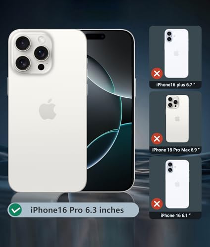 Capa para iPhone 16 Pro: Capa magnética forte antiamarelamento fina transparente | Proteção de nível militar e à prova de choque capa fina transparente (cristal transparente)