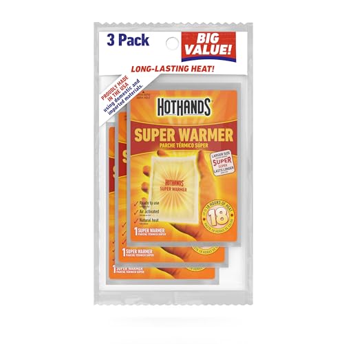 HotHands Body & Hand Super Warmers - Long Lasting Natural Odorless Air Activated Warmers - Up to 18 Hours of Heat - 3 Individual Warmers