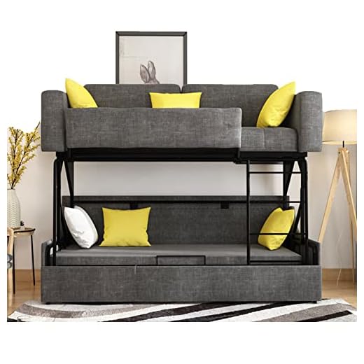 Sofa Bed, Convertible 2 in 1 Multifunctional Folding Sofa/Bunk Bed, Sturdy Metal Frame, Designed for Living Room, Office, Apartment,Dark Gray