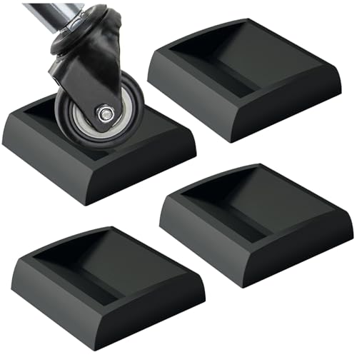 WELLGO Bed Stoppers & Furniture Cups 4pack 2x2 - Premium Silicone Casters Furniture Wheel Stoppers fit All Wheels of Furniture Sofa Bed Chairs-Made up of Solid Silicone Prevents Scratches