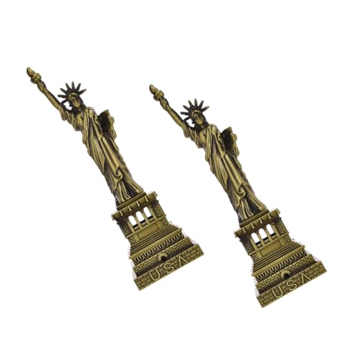 HAMPPLIES 2個 卓上装飾用ジンク製自由女神像模型 滑らかな仕上げ ランドスケープに オフィスやガーデンのインテリアに適用