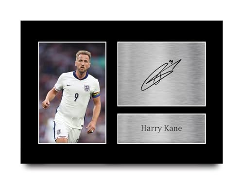 HWC Trading Foto de Harry Kane firmada A4 con autógrafo impreso de Inglaterra