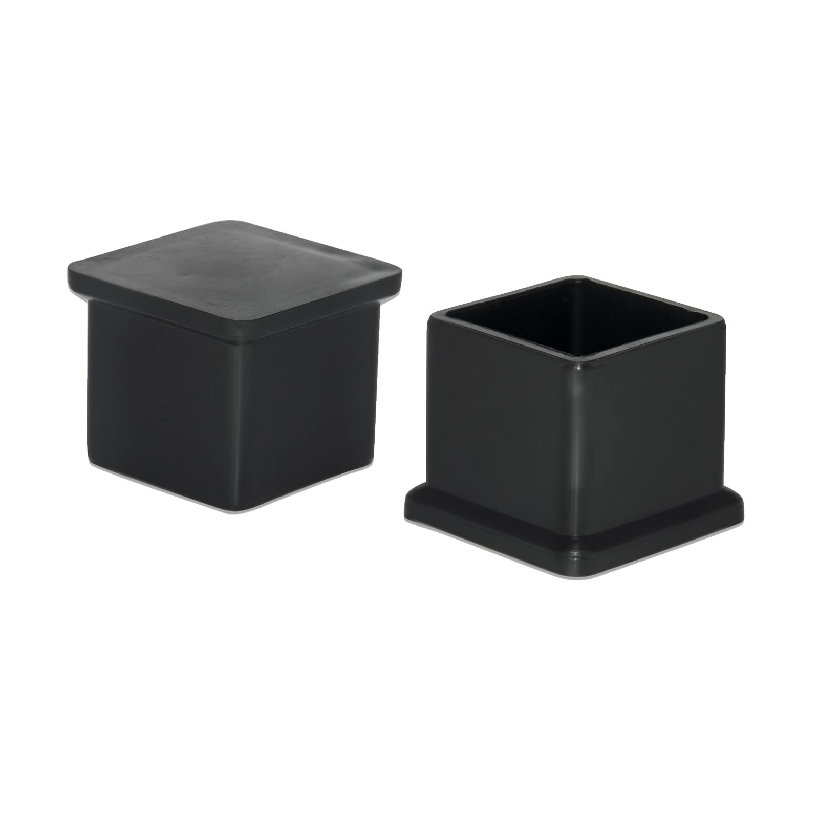 Flyshop Furniture Feet Ferrules Caps Chair Leg Floor Protectors Flexible PVC Furniture Table Covers, Square Legs, 8PCS, 1" x 1", 25 x 25 mm, Black