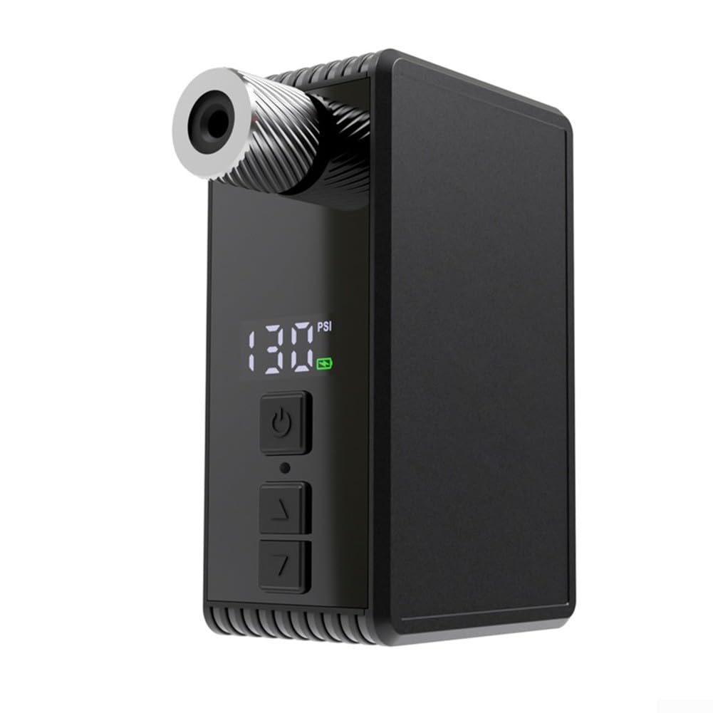 Gonfiatore elettrico portatile per bicicletta, 130 psi, ricaricabile, con display LCD, 800 mAh, compressore d'aria con luce LED, tubo flessibile e
