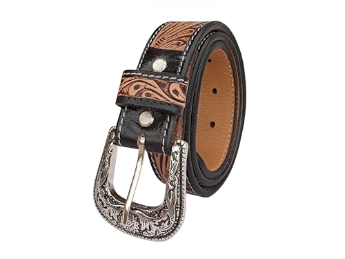 Kids Or Young Adults Western Belt Tooled Hand Finished Genuine Leather Belt For Girls and Boys 40IS0034