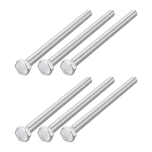 Image of METALLIXITY Hex Bolts (M8-1.25x120mm) 6Pcs, 304 Stainless Steel Coarse Fully Threaded Hex Head Screw Bolt Machine Screws - for Furniture Repair, Silver