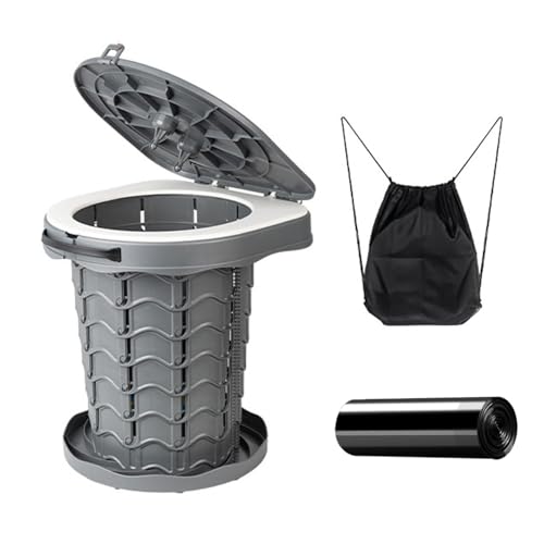 Inodoro portátil para actividades al aire libre, campistas, camión, conductor, coche, playa, plegable, con tapa, para adultos
