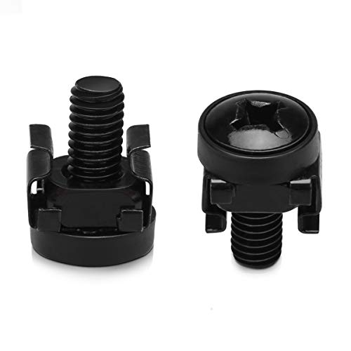 kwmobile 50x M6 Käfigmuttern aus Stahl - für 10 19 Rack Netzwerkschrank - mit Muttern Schrauben Unterlegscheiben - Käfigmutter Set Schwarz