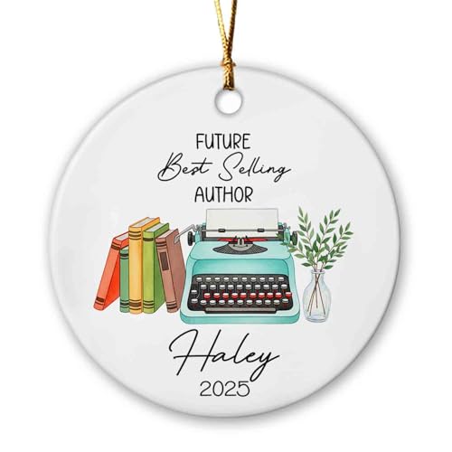 Personalized Future Author Ornament 2025, Writer Author Ceramic Ornament, Custom ...