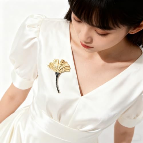 Broche de hojas de ginkgo versátil para personalizar tu ropa 2