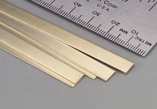 K & S Precision Metals 9709 Brass Strip, 0.016" Thickness x 1/4" Width x 36" Length, 5 Strips, Made in USA 0.016" Thick x 1/4" Width x 36" Length
