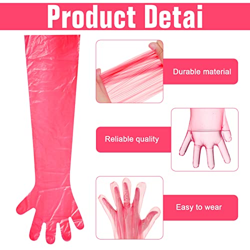 Zhanmai 24 Pairs Field Dressing Gloves Deer Gut Mittens Hunting Cleaning Gloves Include Hunting Long Gloves And Black Short Dressing Gutting Gloves For Gutting Field Dressing Kit Accessories (Pink) #TOP2