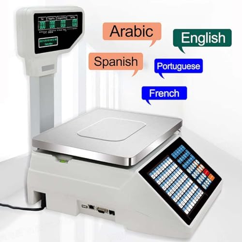 Báscula digital con impresora térmica y doble display 30kg miniatura 4