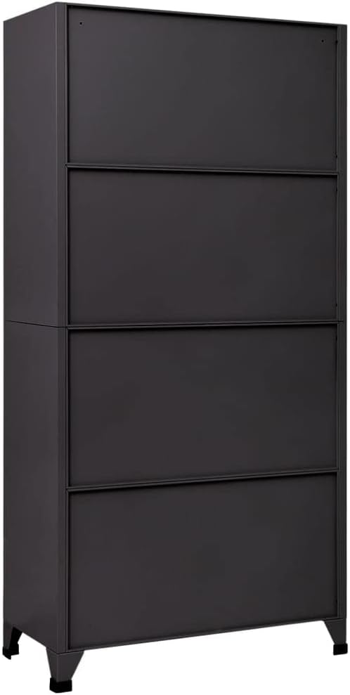 Industrial Cabinet Lockers, 9 Locker Cabinet Anthracite Red Steel Large Storage Unit with Lockable Doors for Secure Organization