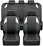 carXS Monaco Charcoal Gray Seat Covers for Cars Full Set, Tri-Tone Front Car Seat Covers with Split Rear Bench Back Seat Cover, Automotive Interior Covers for Trucks SUV Van Auto