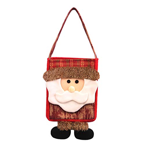 Ibeans NoëL Vieux Dessin Animé Rouge Sac Cadeau Bonhomme De Neige Fourre-Tout Pour Enfant Sachets Cadeaux (A)