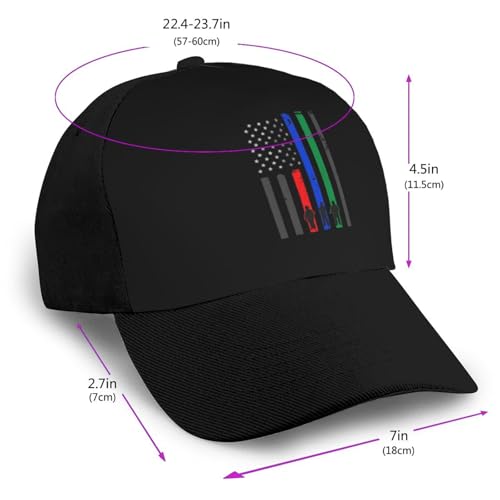 U Thin Blue Red Green Line Unisex Classic Adjustable Curved Brim Baseball Cap, Trucker Hat2