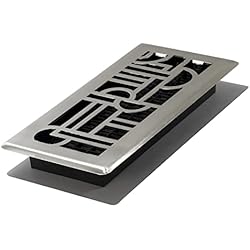Decor Grates ADH410-NKL Art Deco Floor Register, Brushed Nickel, 4-Inch by 10-Inch