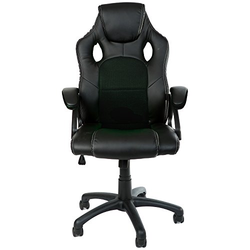 Gamer Stuhl Gaming Schreibtischstuhl Chefsessel Bürostuhl Ergonomisch, Schwarz, 9 Farbvarianten, gepolsterte Armlehnen, Wippmechanik, belastbar bis 150 kg, Lift TÜV geprüft – Bild 5