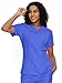 COZYFIT Scrub Tops for Woman - Back Princess Seams, Mock Wrap Top with 3 Pockets,Ceil Blue,XL