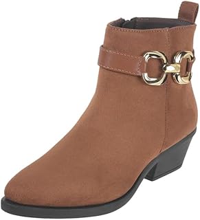 mochi Women Casual Faux Leather Zipper Boots-picture-47