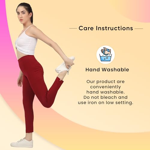 Image of ON&ON Women's Cotton and Lycra Stretchable Slim Fit Straight Pant | Trouser for Casual Wear and Office Wear