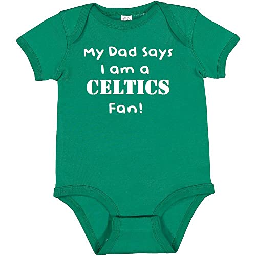 Image of Campus Originals My Dad Says I am a Boston Basketball Fan Cute Baby Bodysuit Shower Gift