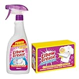 JMS We Create Smile Elbow Grease Stain Remover 500ml Spray + 100g Bar – Removes Grease Mud Oil Blood Food Stains – For Clothes Carpet Upholstery – Powerful Multi-Purpose Cleaner